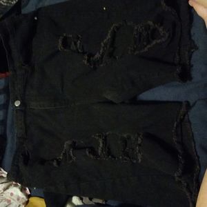 Black jeans shorts.